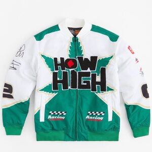 How High Green and White Racing Jacket- NWT